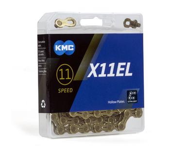 Kmc ketting 11-speed x11el 118 links ti-n goud - 4715575890241
