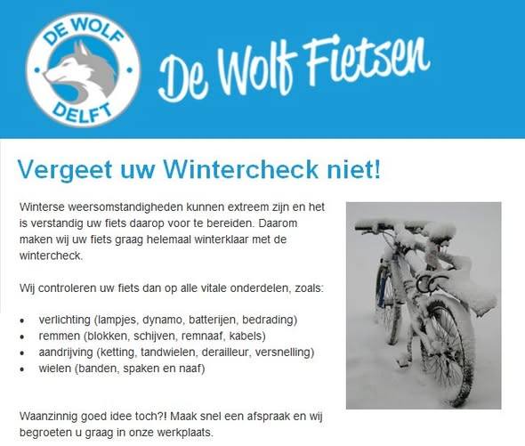 Het is nu tijd voor een Wintercheck voor je fiets